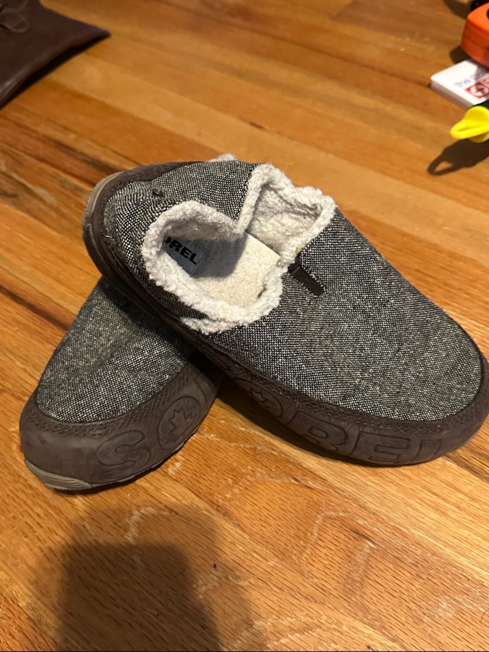 Sorel Gray Fleece-Lined Slip-On Clog
